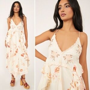 NEW Free People Audrey Dress Copper Rose Combo Small